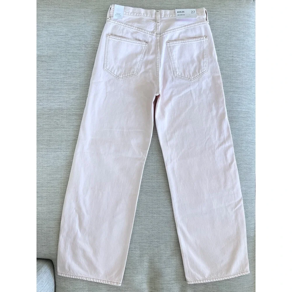 AGOLDE Low Curve Jeans Size 27 Cosmos Light Pink Barrel Leg NWT $248 MSRP